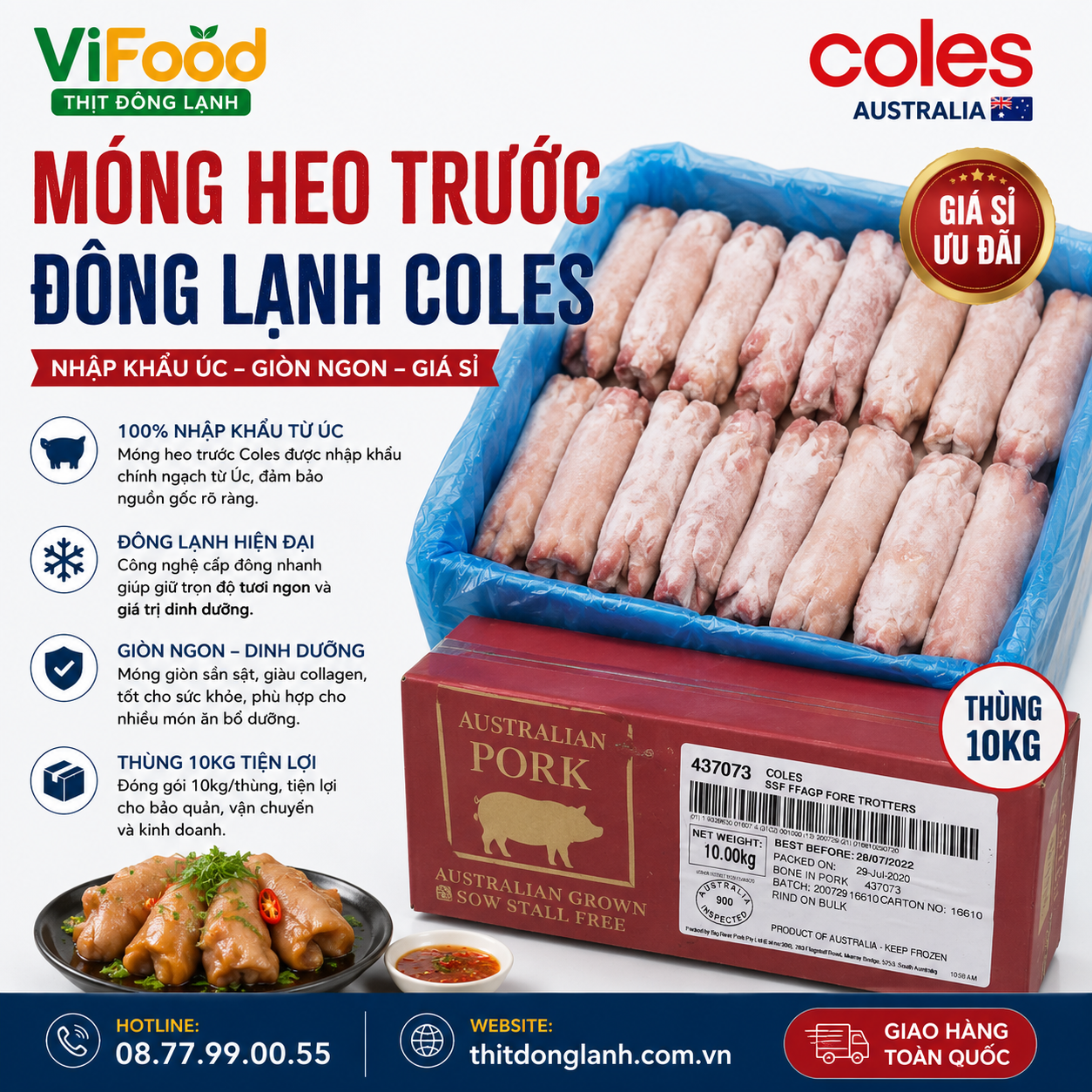 Móng Heo Trước Đông Lạnh Coles Giá Sỉ
